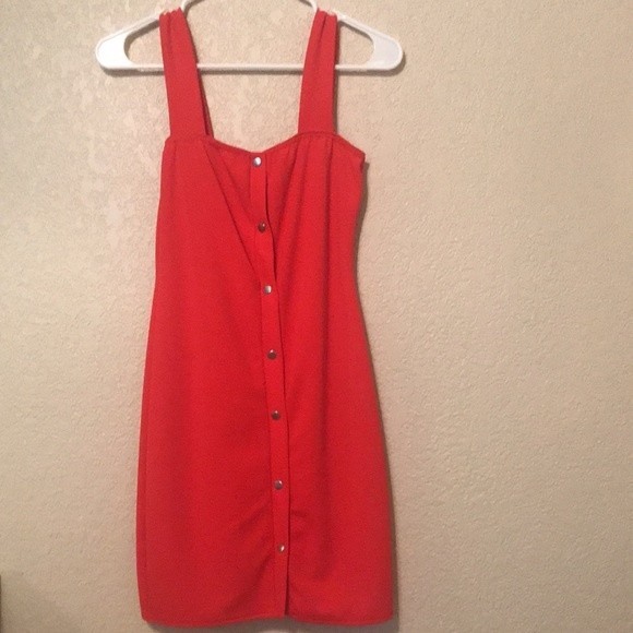 Boohoo Popper Front Square Neck Bodycon Dress - Picture 3 of 9